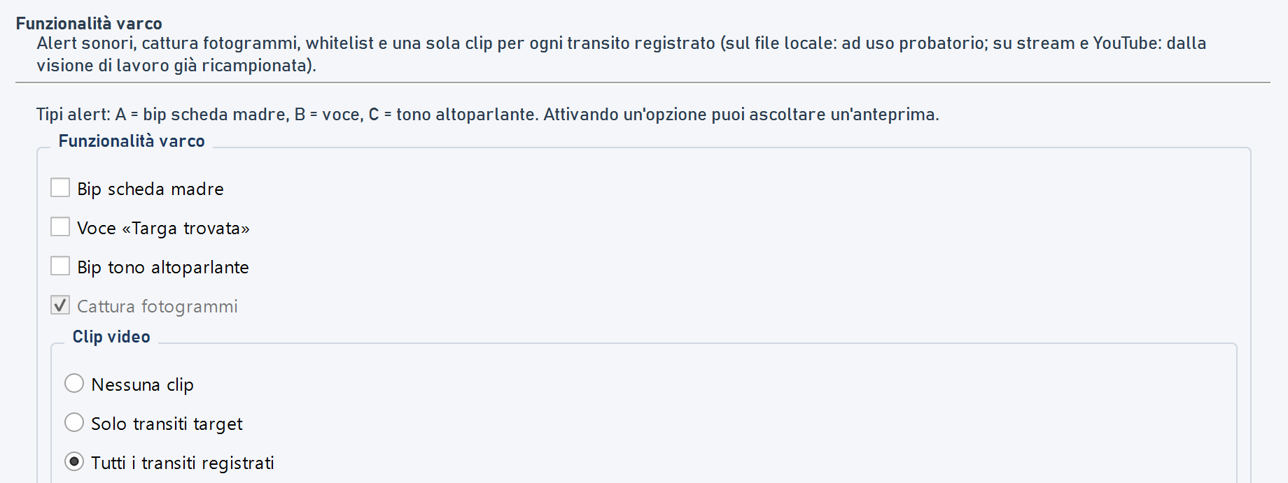 Clip video del passaggio nella cartella di sessione